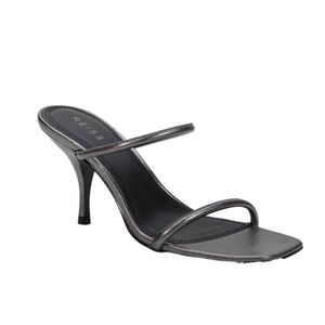 Reiss Womens Leather Magda Heels In Gunmetal Silver SZ EU 38/US 7 NWOB